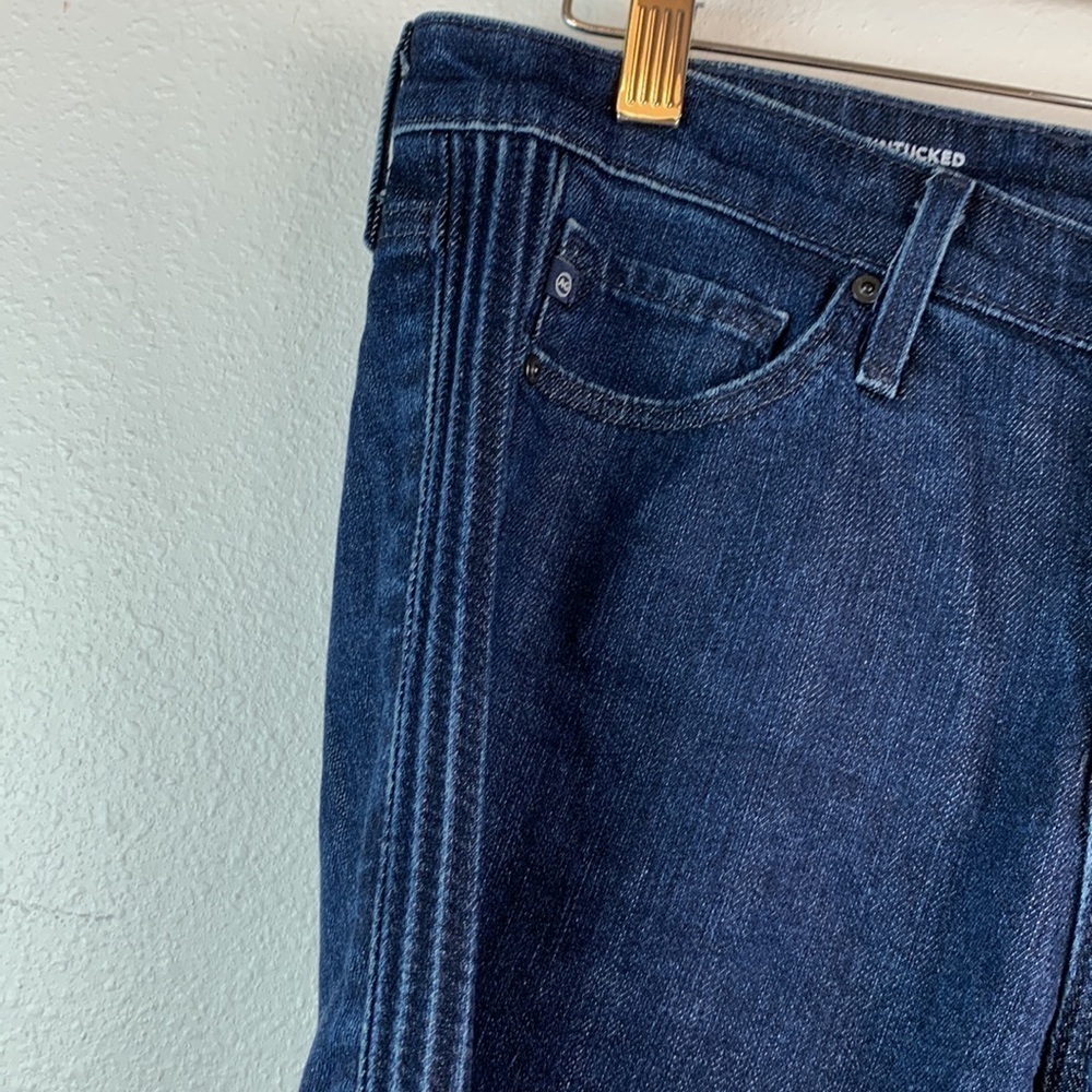 AG Prima ankle pin tucked cigarette ankle dark wash low/ mid rise jeans EUC - Picture 6 of 14